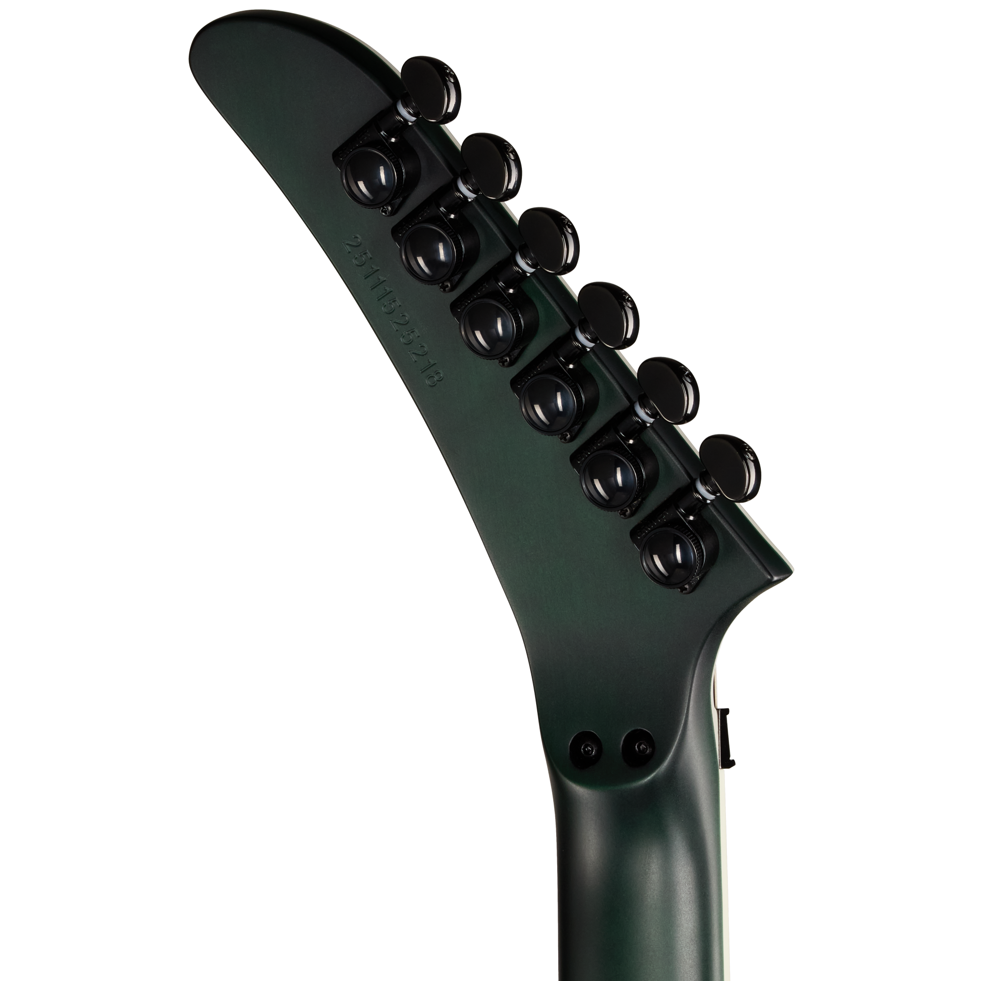 E-Gitarrenhals, Gitarrenkopfplatte, sechs Mechaniken, dunkelgrün, schwarze Mechaniken